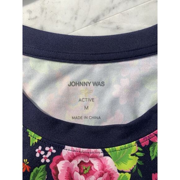 JOHNNY WAS Cantero Muscle Tank Top Medium Navy Blue Multi Color Floral Print NWT - Picture 9 of 9